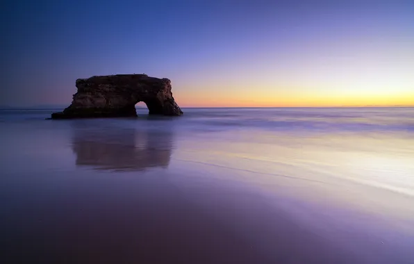 Sea, beach, rock, the ocean, Seagull, arch