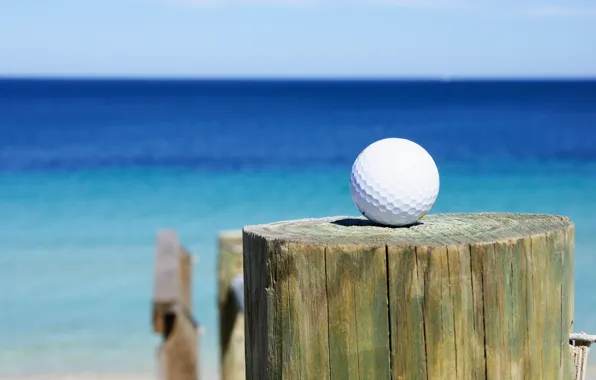 Picture golf, sea, club, golf ball