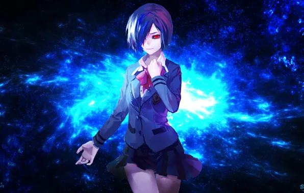 Picture girl, anime, art, form, schoolgirl, Tokyo ghoul, Tokyo Ghoul, kirishima bring