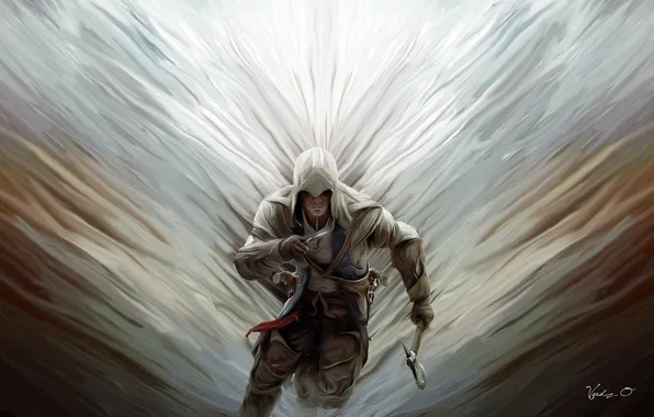 Picture art, running, art, assassins creed 3, connor, kenway, Connor kenuey