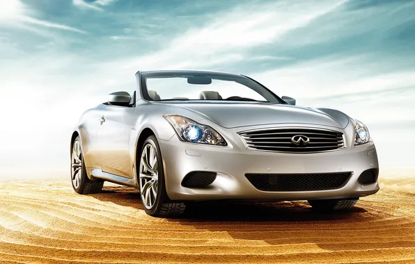 Sand, the sky, silver, convertible, infiniti, infiniti, convertible, g37