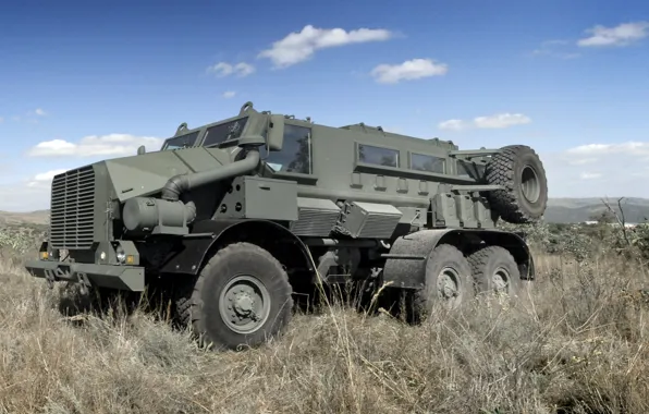 Picture grass, slope, Casspir Mk6, on the basis of the Ural 4320, Armored car