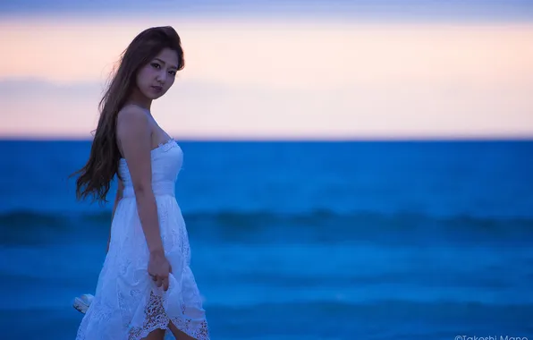 Sea, look, sunset, pose, model, portrait, makeup, figure