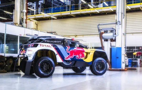 Machine, Speed, Peugeot, Garage, Red Bull, Rally, Dakar, Dakar
