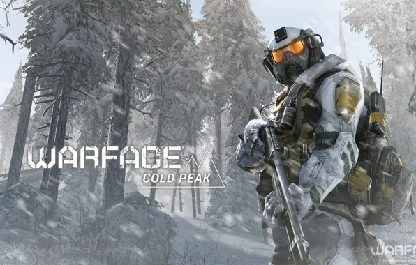 Picture forest, snow, soldiers, equipment, Warface