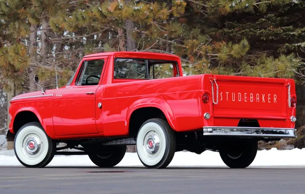 1960, rear view, pickup, Studebaker, Champ
