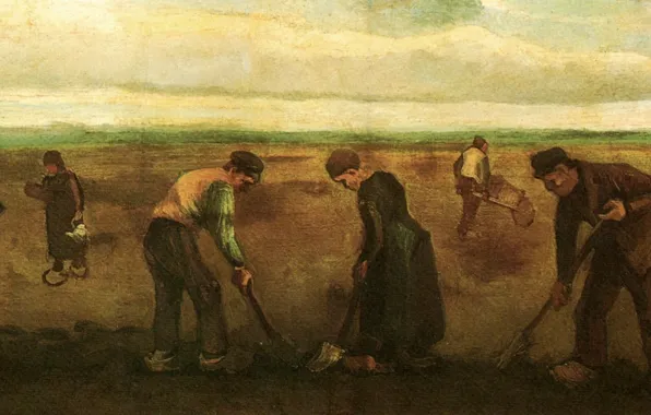 Picture Vincent van Gogh, Potatoes, Farmers Planting