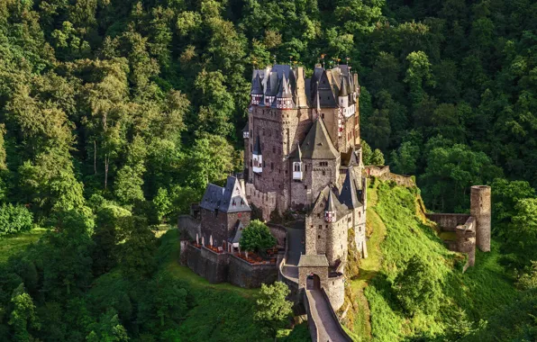 Castle, hills, Germany, ELTZ