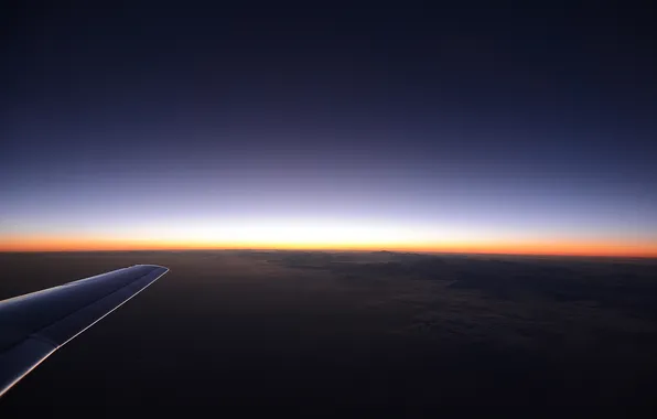 Sunset, mountains, Germany, Germany, the wing of the plane