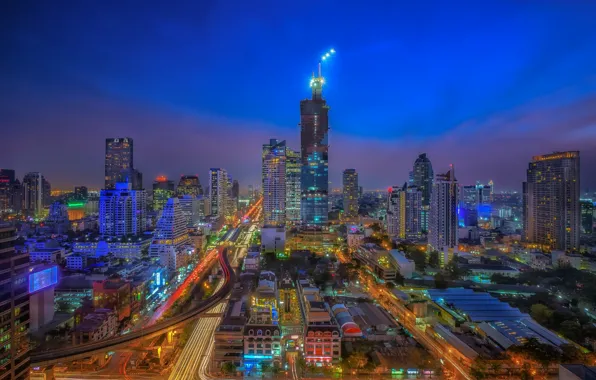 The city, twilight, morning, Thailand, Bangkok