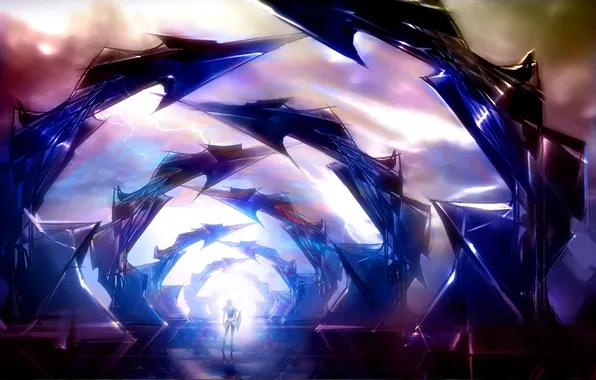 Light, people, spikes, crystals, the tunnel, Guild Wars