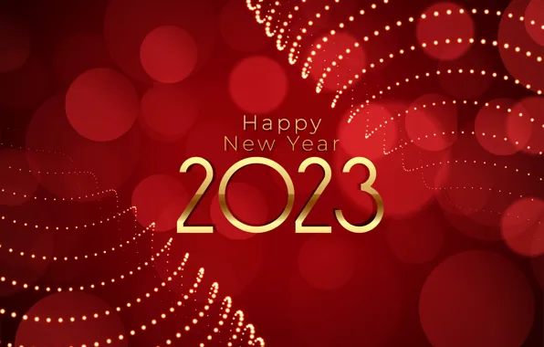 Line, red, background, point, figures, New year, gold plated, circles