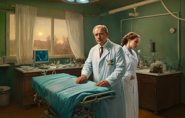 Picture Girl, Two, Russia, Art, Male, Doctors, Conflict, Conflict