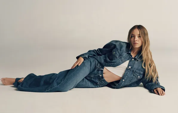 Look, background, model, portrait, jeans, barefoot, Mike, actress