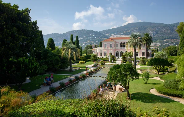 Picture pond, France, home, Villa Ephrussi de Rothschild