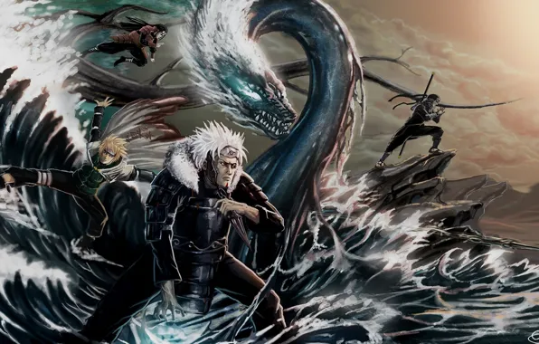 Sea, art, naruto, naruto