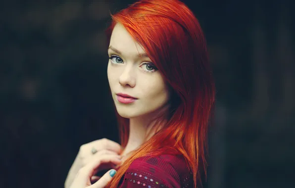 Look, girl, face, pose, model, red, Julie Kennedy