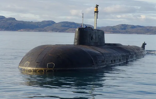 Picture sea, Bay, calm, the project, missiles, SSGN, Nuclear submarine, 949А OSCAR-II