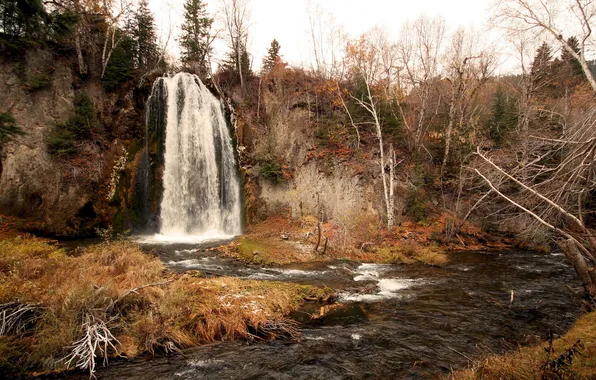 Nature, river, waterfall