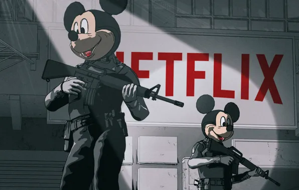 Figure, Weapons, Wars, Disney, Gun, Art, Art, Mickey Mouse