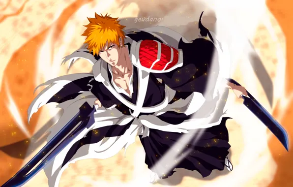 Download wallpaper anime, bleach, Ichigo Kurosaki, bankai, section shonen  in resolution 1024x768