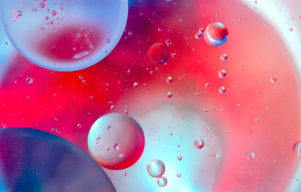 Water, light, bubbles, color, oil, the air