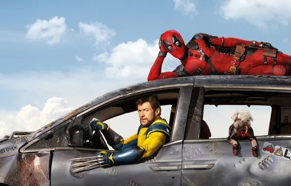 Machine, auto, movie, dog, Wolverine, Logan, Deadpool, 2024