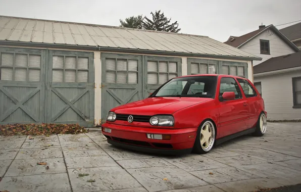 Red, volkswagen, red, Golf, golf, Volkswagen, MK3