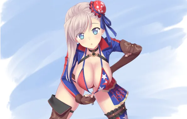 Girl, fantasy, sexy, cleavage, thighhighs, long hair, boobs, anime