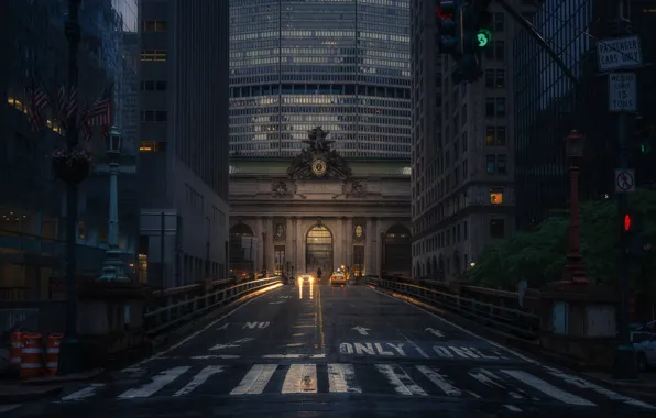 Picture street, taxi, New York, Grand Central Terminal, Central station