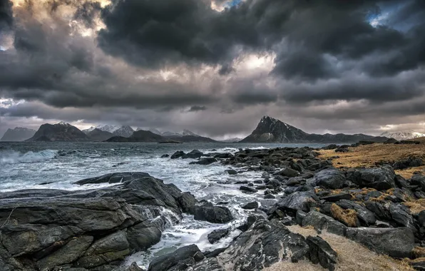 Picture sea, rocks, coast, Norway