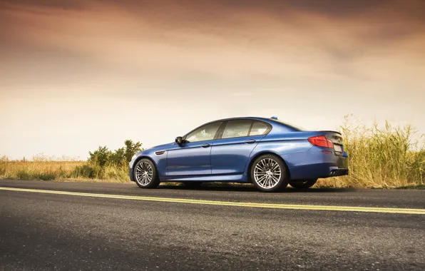 Picture road, the sky, clouds, BMW, BMW, blue, blue, F10