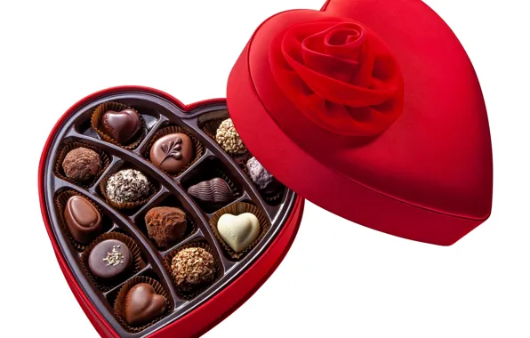 Flower, love, holiday, heart, rose, chocolate, candy, red