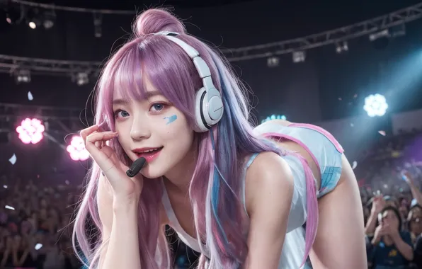 Picture girl, young, beautiful, singer, asian, concert