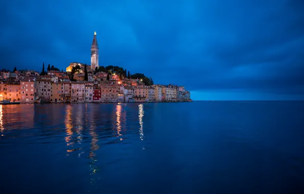Sea, building, home, horizon, Croatia, Istria, Croatia, The Adriatic sea