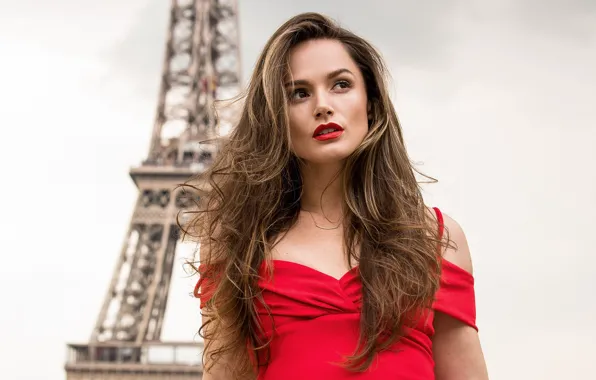 Look, girl, sexy, pose, model, hair, dress, brown hair