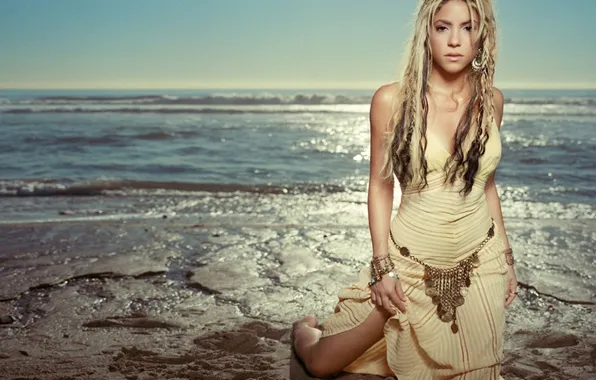 Picture sea, beach, Shakira