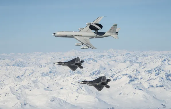 UNITED STATES AIR FORCE, AWACS, F-22 Raptor, multi-purpose fighter of the fifth generation, AWACS, the …
