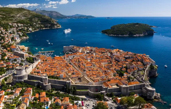 Picture sea, island, home, panorama, Croatia, Croatia, Dubrovnik, Dubrovnik
