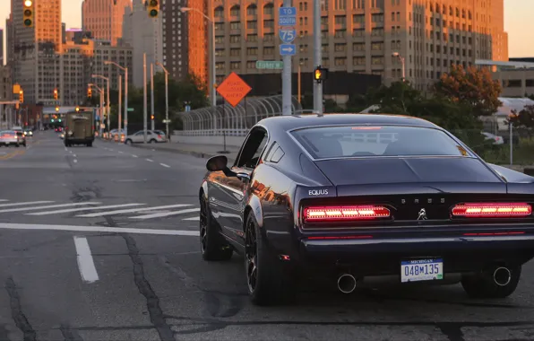 The evening, Road, The city, Street, Street, Muscle car, Bass, 770