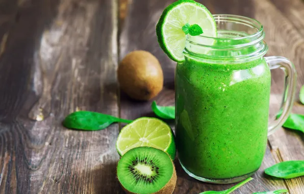 Kiwi, cocktail, lime, fruit, Smoothies