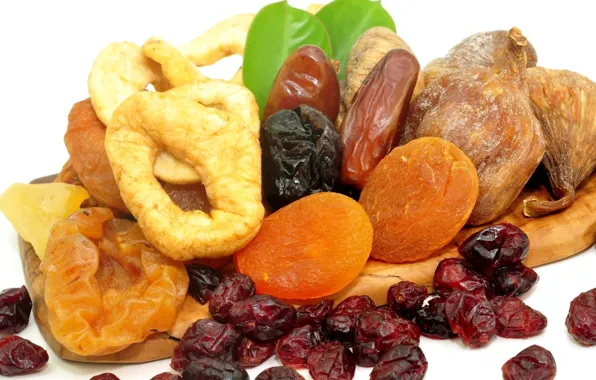 Food, nuts, raisins, figs, dried apricots, dried fruits, prunes, useful