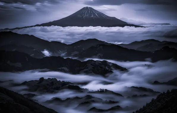 Picture clouds, mountains, mountain, Japan