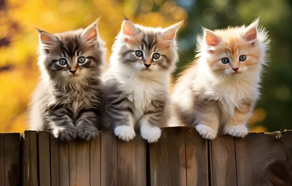 Autumn, cat, look, light, cats, pose, kitty, Board