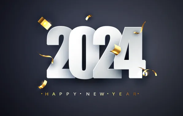 Figures, New year, date, composition, 2024, New Year 2024