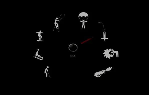 Picture background, black, men, speedometer, drawings