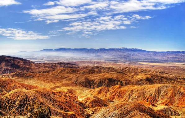 The sky, landscape, mountains