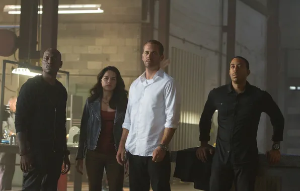Picture Michelle Rodriguez, Paul Walker, Tyrese Gibson, The Ludacris, Fast and furious 7, Furious 7