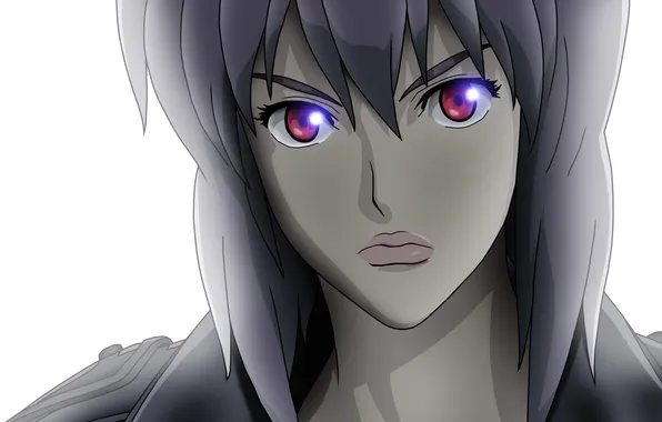 Picture girl, close-up, vector, red eyes, Ghost in the Shell, major, Ghost in the shell, Motoko