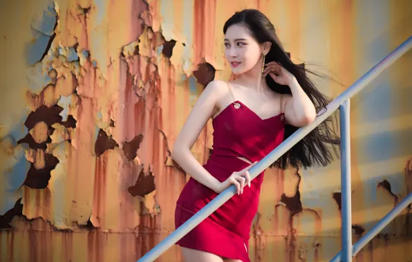 Picture girl, background, Asian